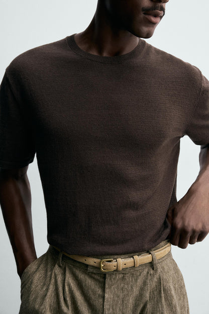 T-SHIRT DE MALHA ALGODÃO-LINHO