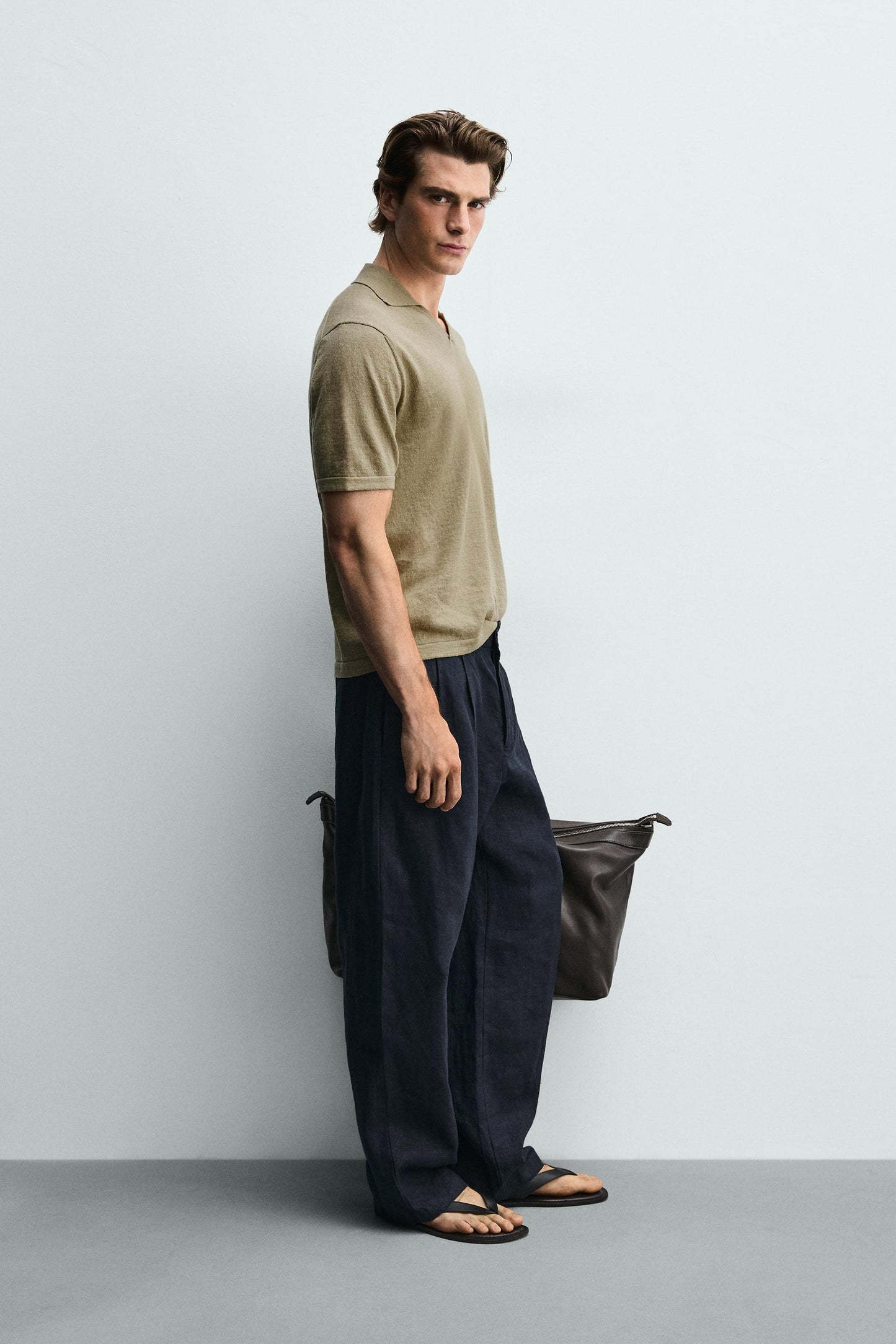 POLO DE MALHA REGULAR FIT ALGODÃO-LINHO