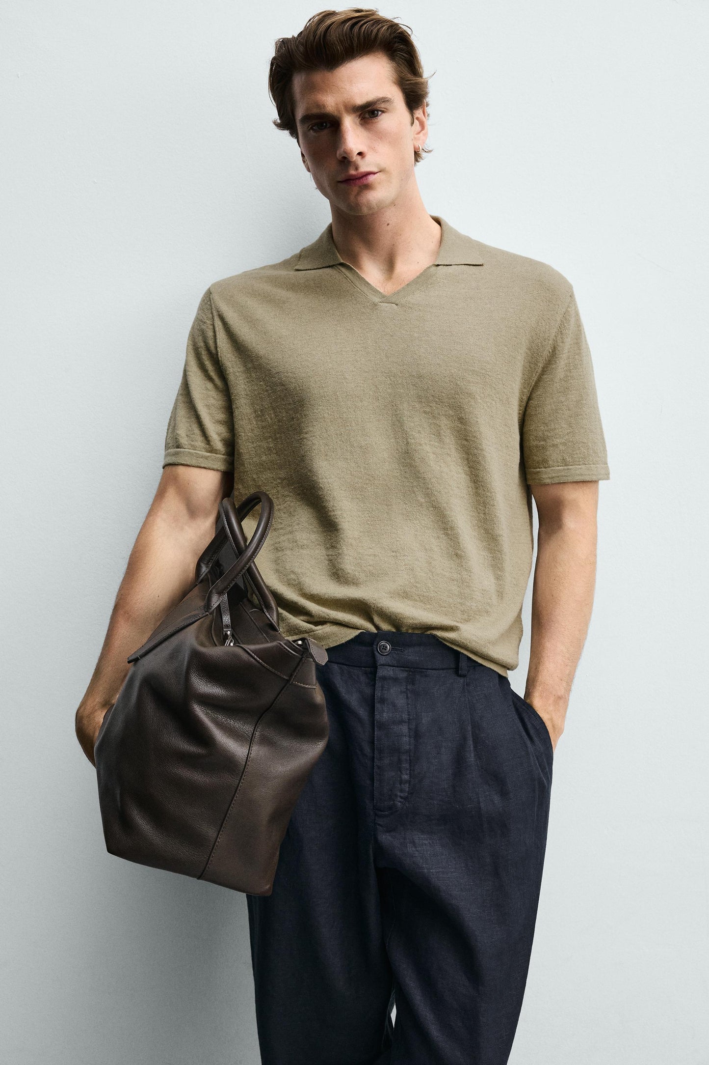 POLO DE MALHA REGULAR FIT ALGODÃO-LINHO