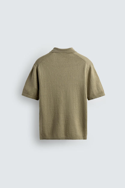 POLO DE MALHA REGULAR FIT ALGODÃO-LINHO