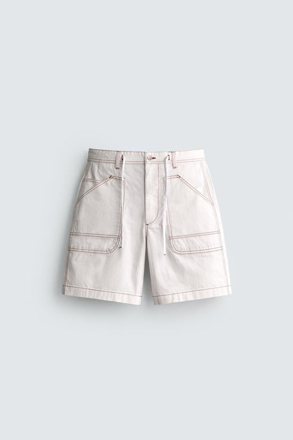 CALÇÕES BERMUDA RELAX FIT COM PESPONTOS EM CONTRASTE