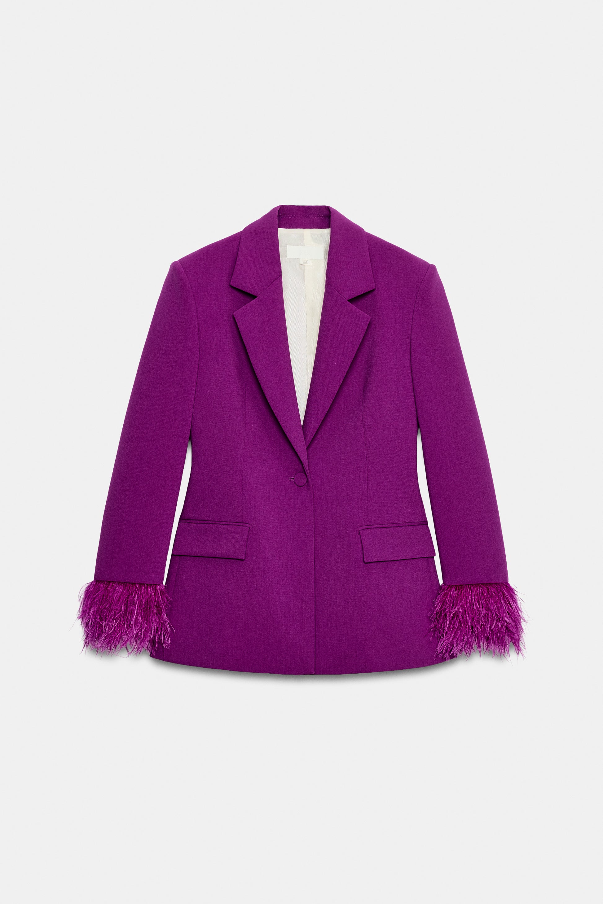 BLAZER OMBREIRAS PUNHO DE PLUMAS - Púrpura