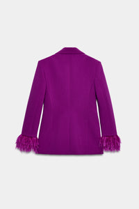 BLAZER OMBREIRAS PUNHO DE PLUMAS - Púrpura