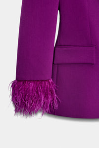 BLAZER OMBREIRAS PUNHO DE PLUMAS - Púrpura