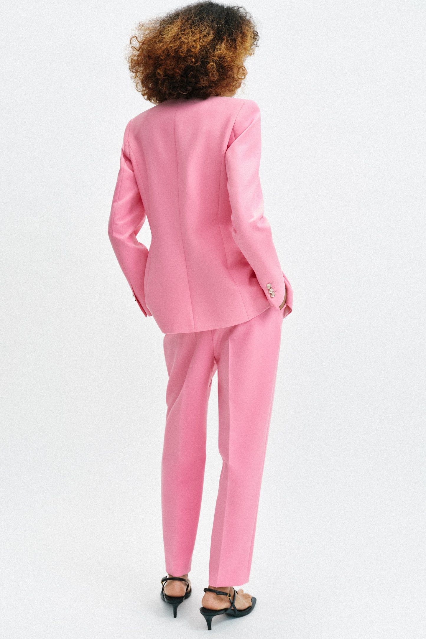 BLAZER JUSTO SEM LAPELA - Rosa