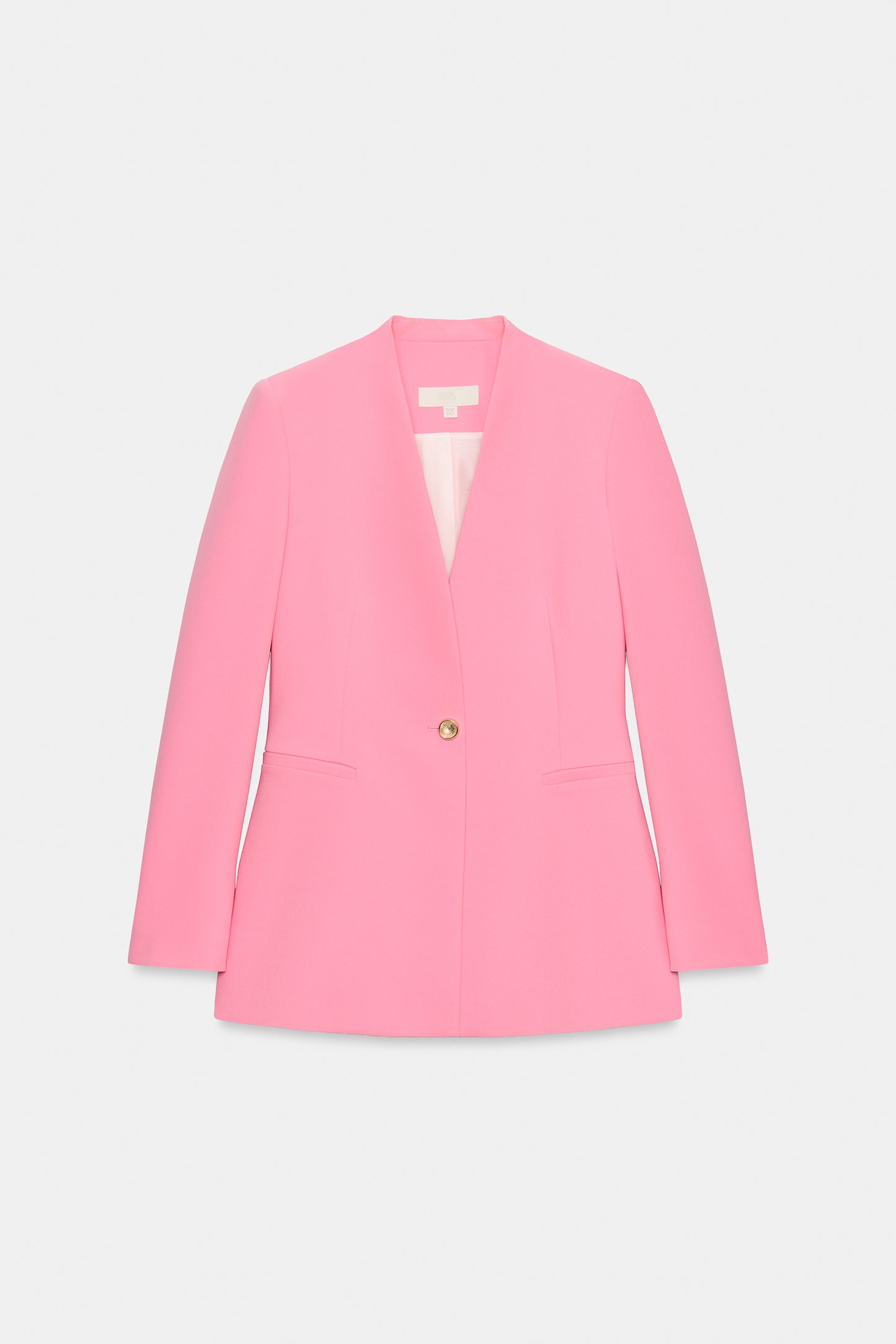 BLAZER JUSTO SEM LAPELA - Rosa