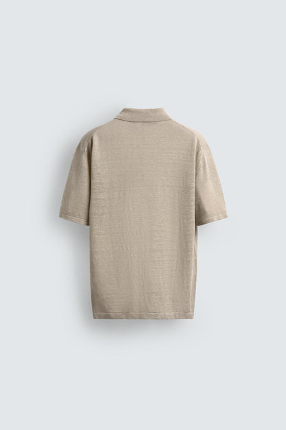 POLO MALHA REGULAR FIT 100% LINHO
