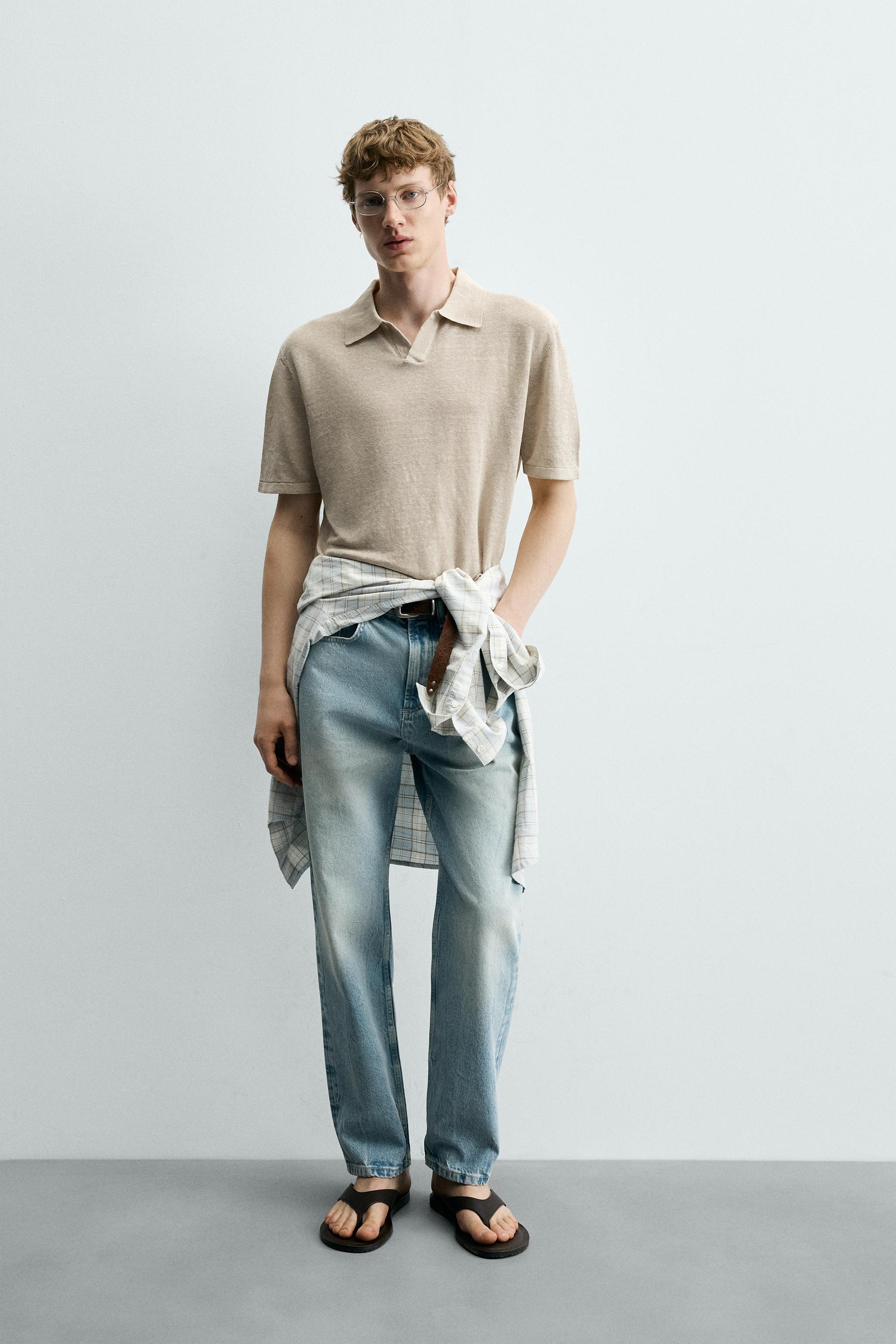 POLO MALHA REGULAR FIT 100% LINHO