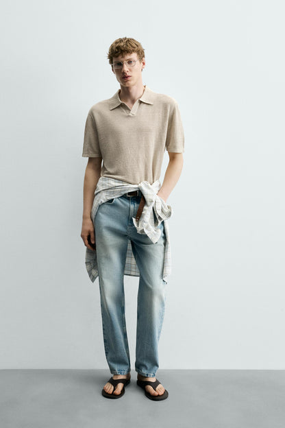 POLO MALHA REGULAR FIT 100% LINHO