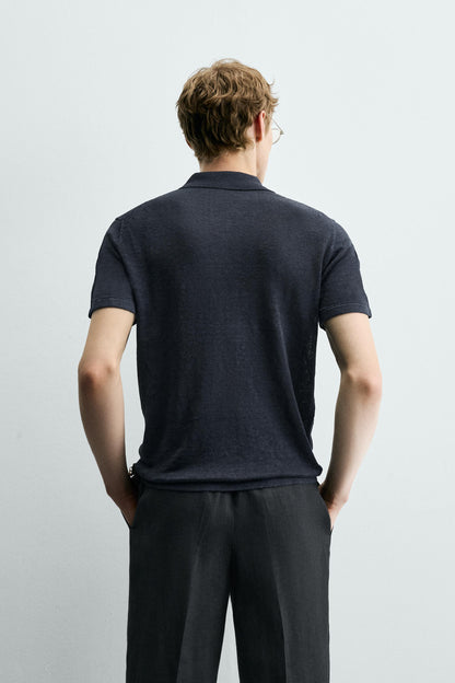 POLO MALHA REGULAR FIT 100% LINHO