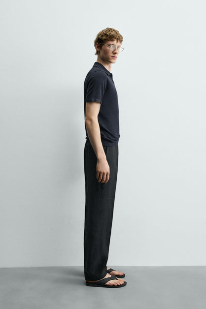 POLO MALHA REGULAR FIT 100% LINHO