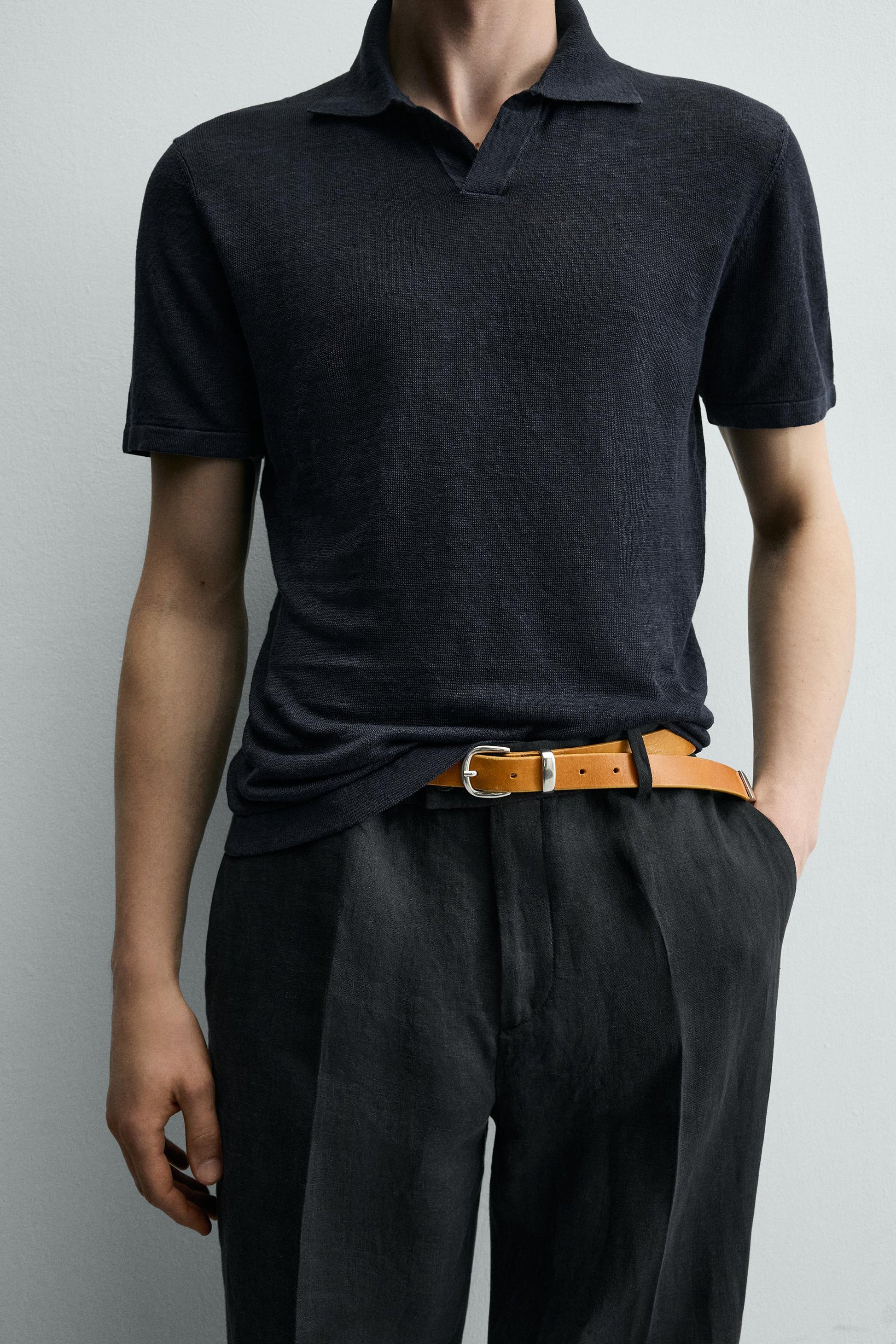 POLO MALHA REGULAR FIT 100% LINHO