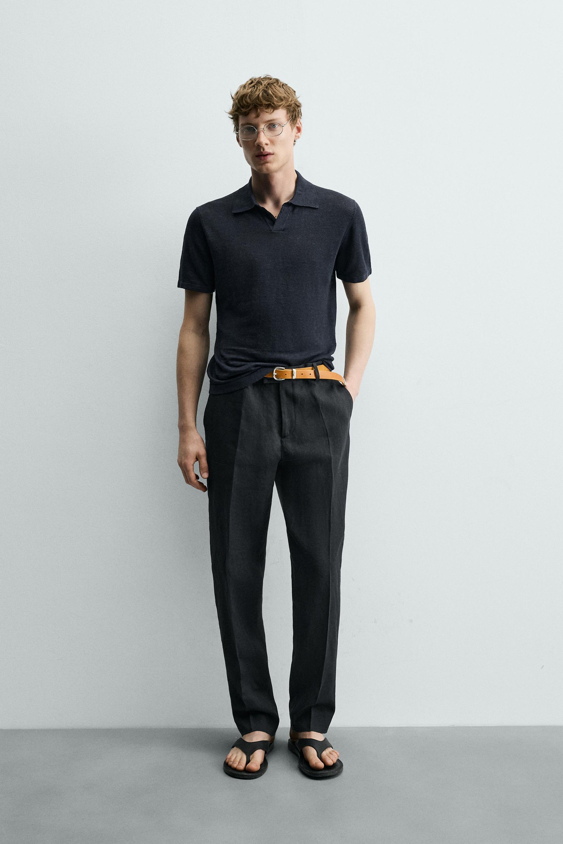 POLO MALHA REGULAR FIT 100% LINHO