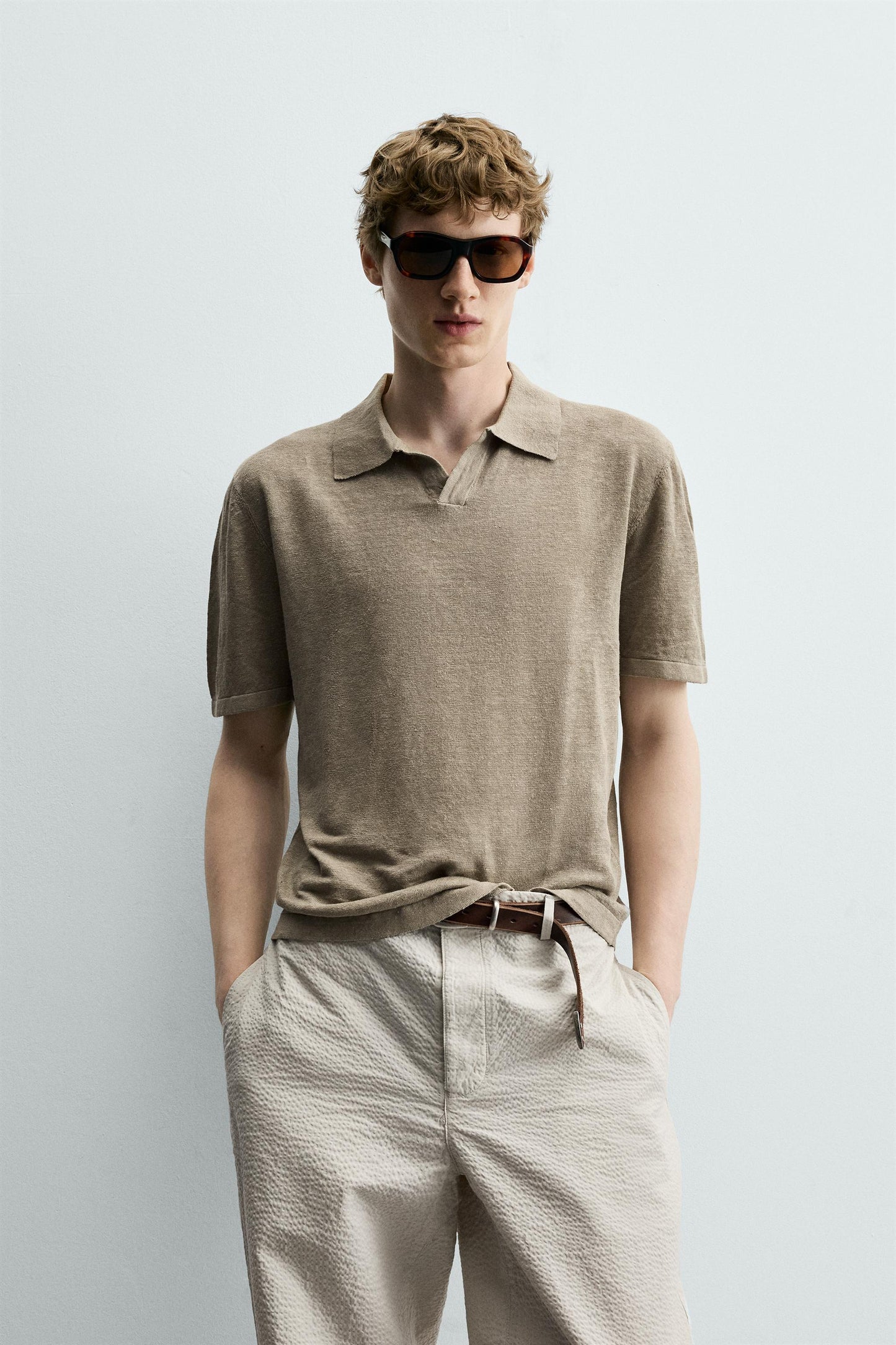 POLO MALHA REGULAR FIT 100% LINHO