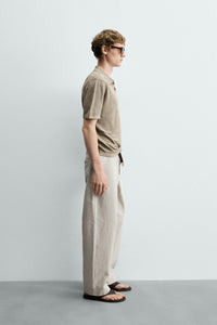 POLO MALHA REGULAR FIT 100% LINHO