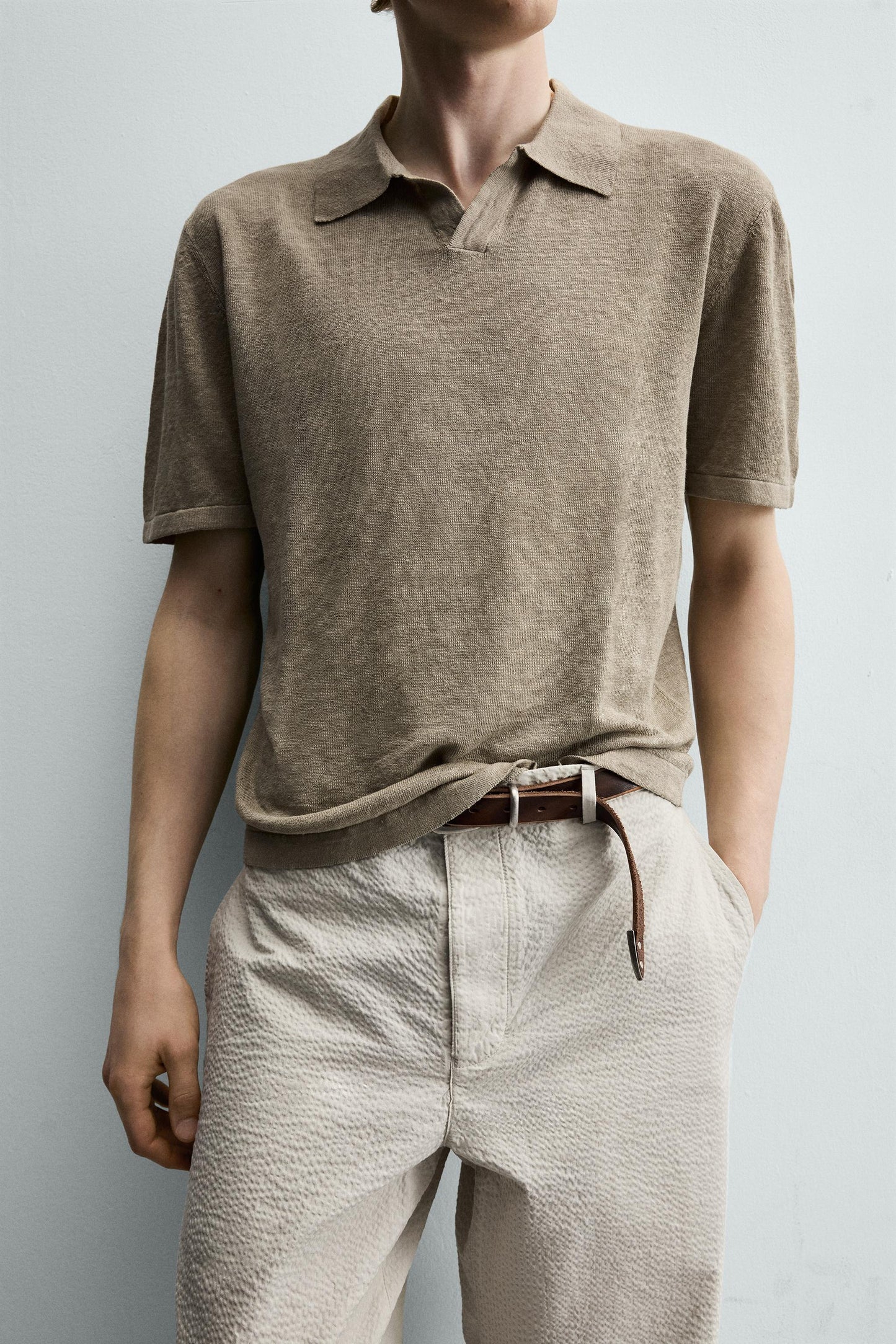 POLO MALHA REGULAR FIT 100% LINHO