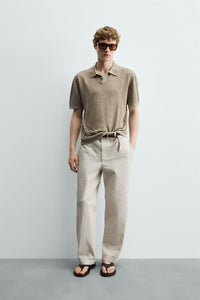 POLO MALHA REGULAR FIT 100% LINHO