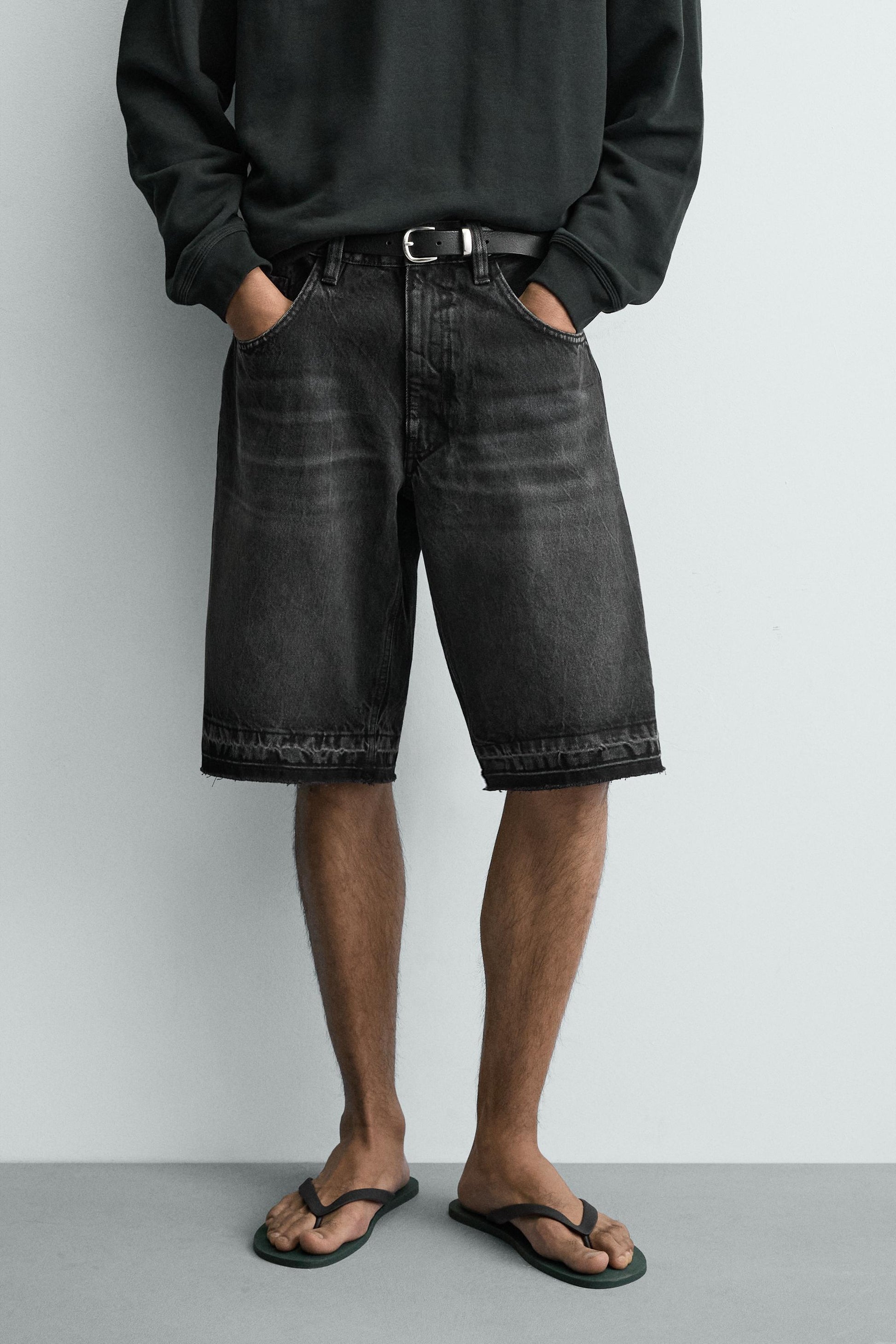 CALÇÕES BERMUDA DENIM RELAXED FIT