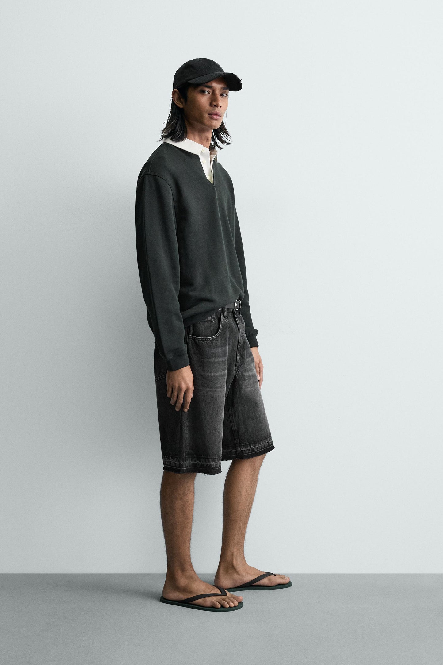 CALÇÕES BERMUDA DENIM RELAXED FIT