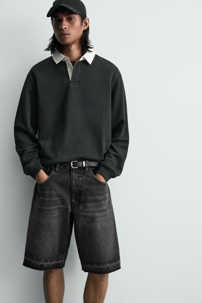 CALÇÕES BERMUDA DENIM RELAXED FIT
