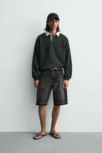 CALÇÕES BERMUDA DENIM RELAXED FIT