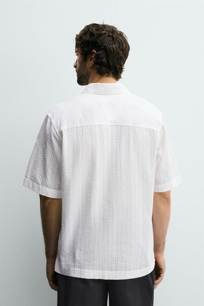 CAMISA JACQUARD ÀS RISCAS
