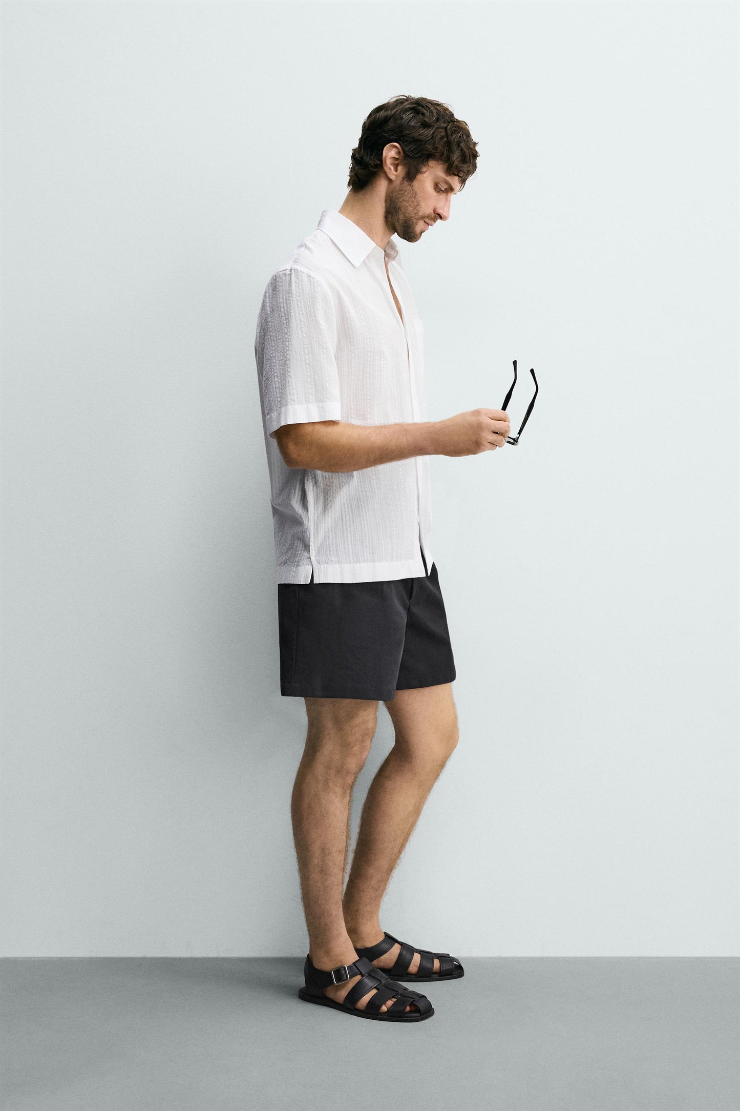 CAMISA JACQUARD ÀS RISCAS