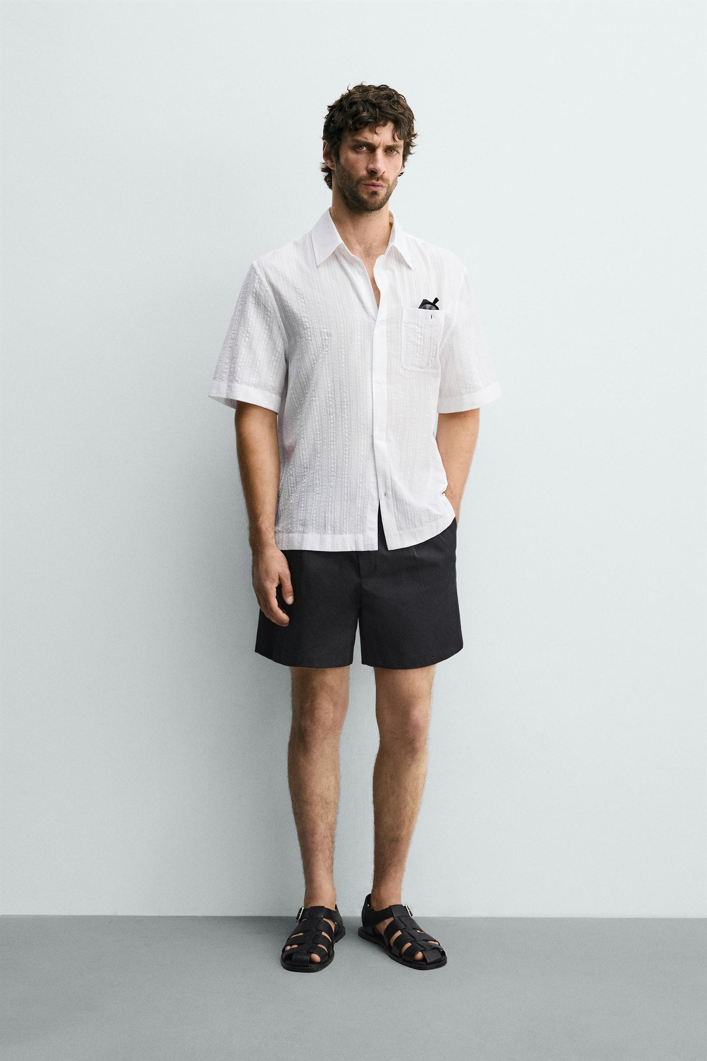 CAMISA JACQUARD ÀS RISCAS