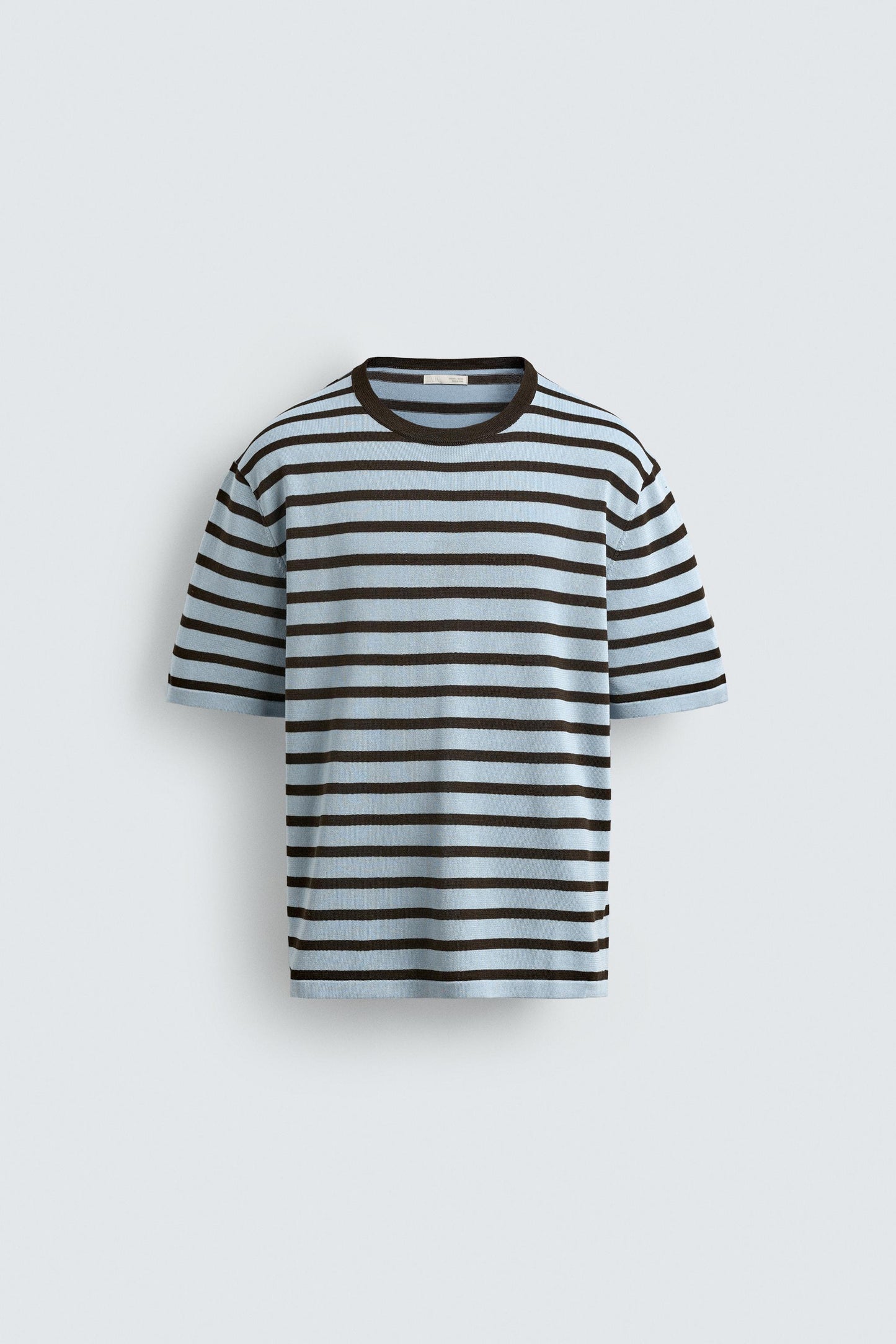 T-SHIRT DE MALHA DE ALGODÃO ÀS RISCAS