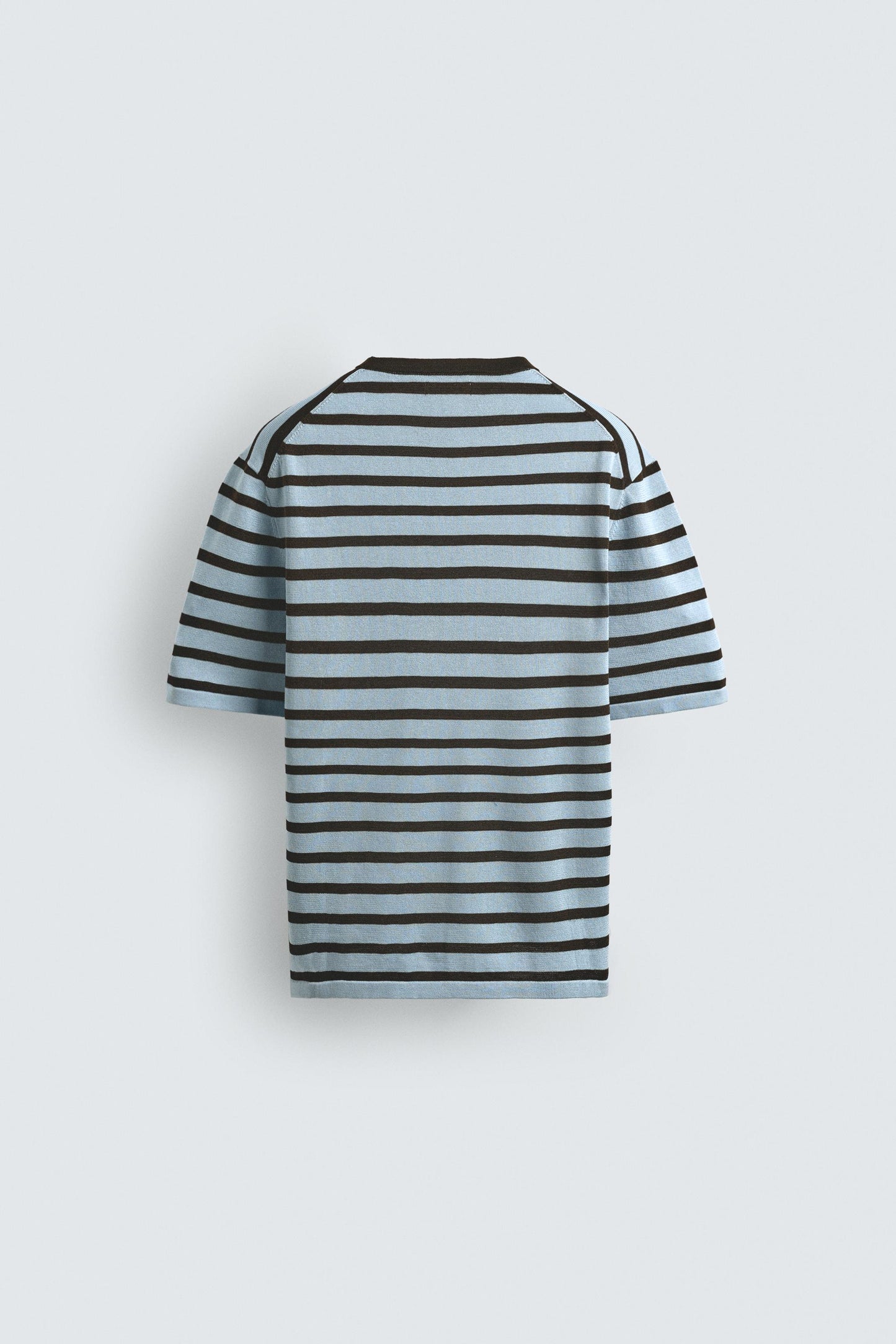 T-SHIRT DE MALHA DE ALGODÃO ÀS RISCAS