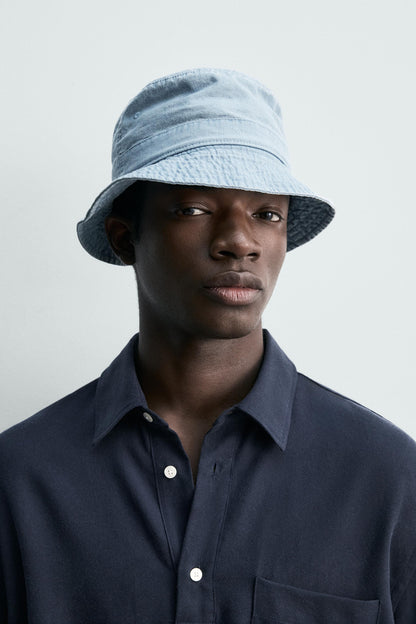 CHAPÉU PARA A CHUVA DE CHAMBRAY DE ALGODÃO