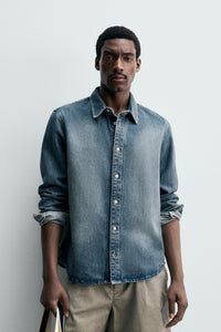 CAMISA COMPRIDA DE DENIM ALGODÃO - LIOCEL