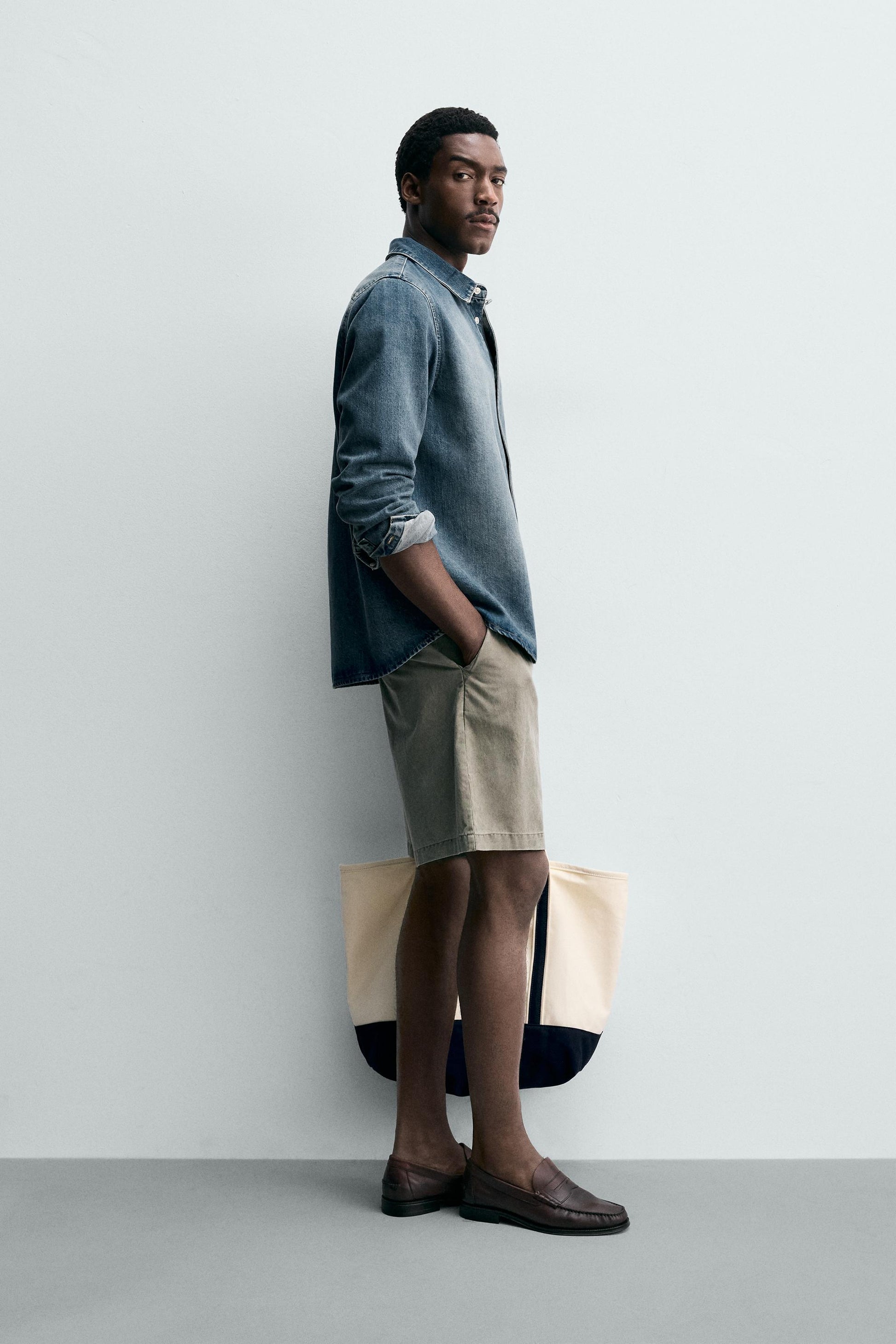 CAMISA COMPRIDA DE DENIM ALGODÃO - LIOCEL