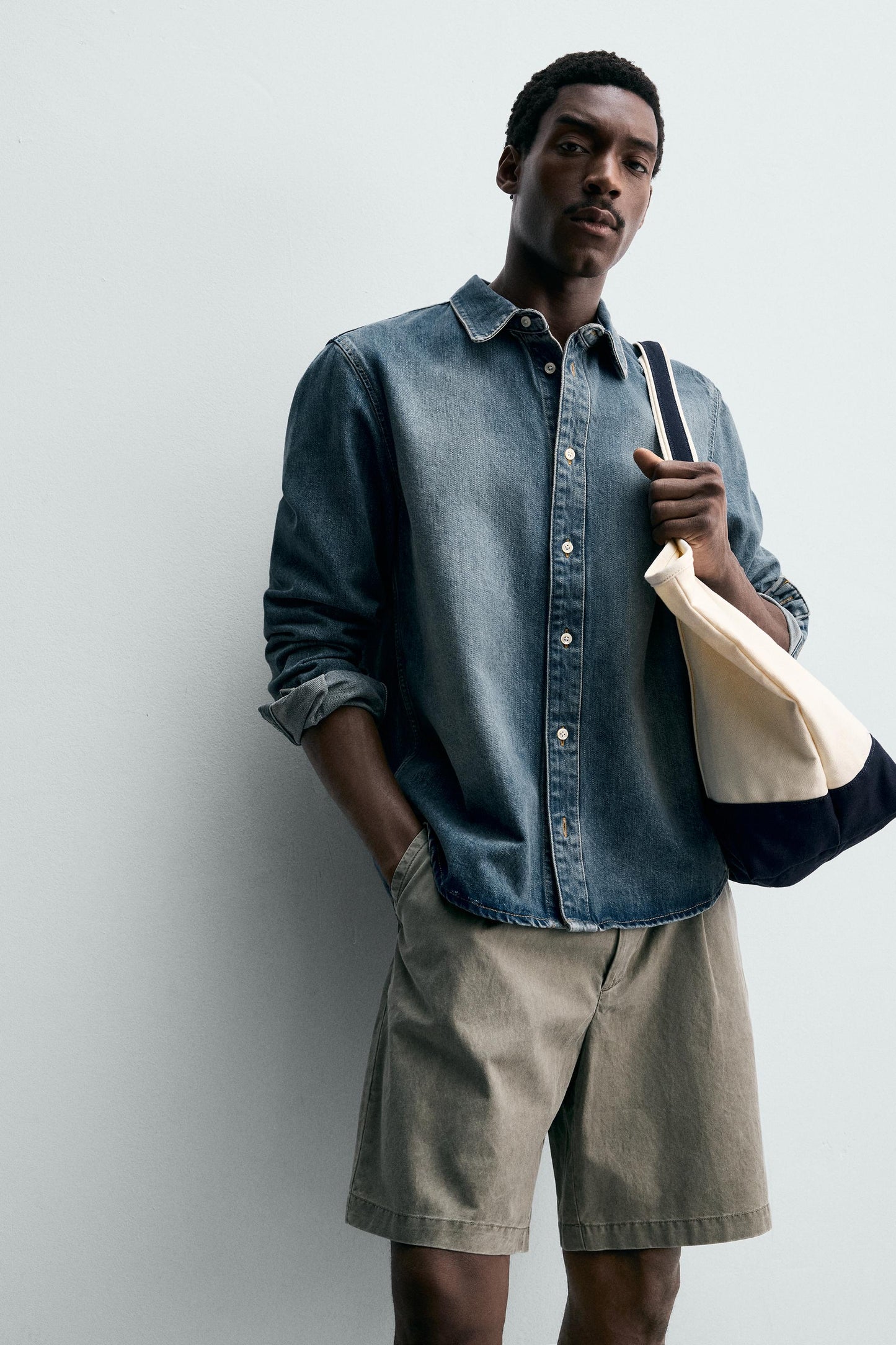 CAMISA COMPRIDA DE DENIM ALGODÃO - LIOCEL