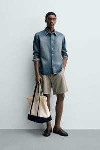 CAMISA COMPRIDA DE DENIM ALGODÃO - LIOCEL