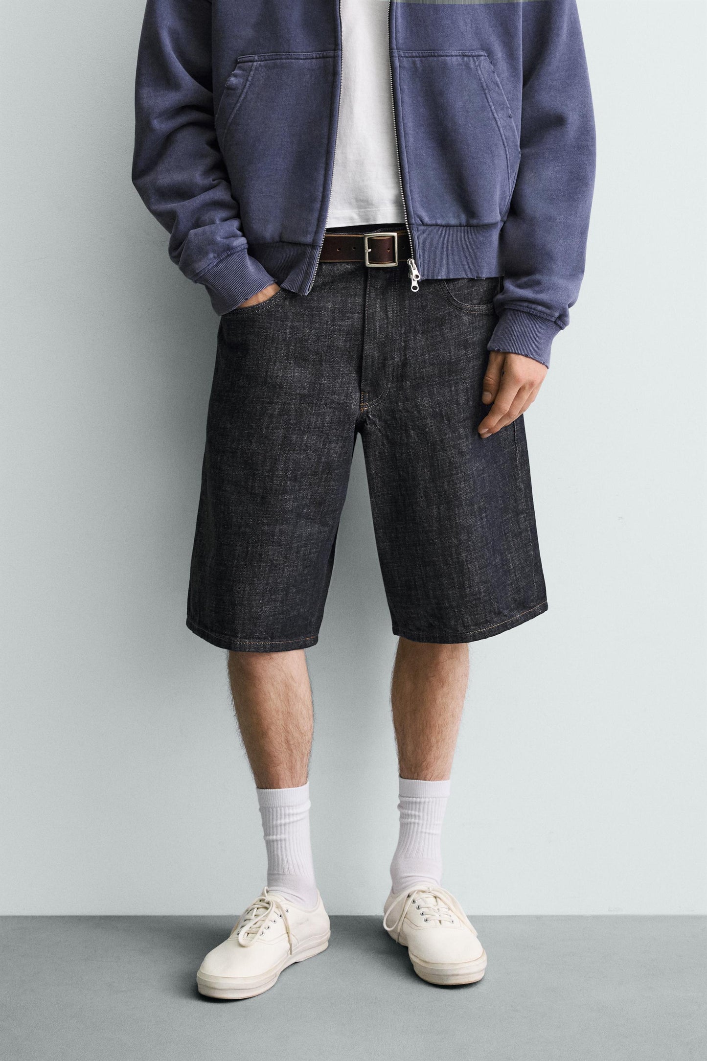 CALÇÕES BERMUDA DENIM BAGGY FIT