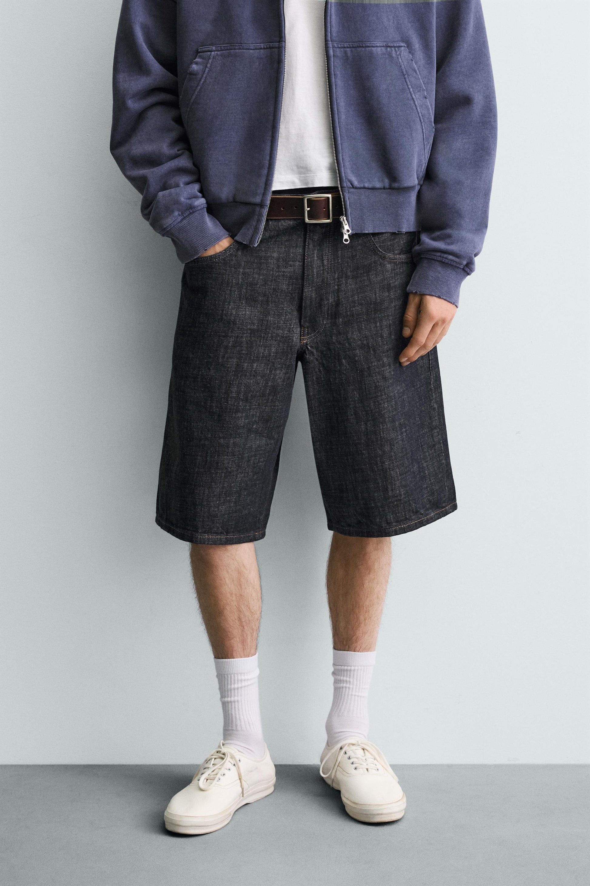 CALÇÕES BERMUDA DENIM BAGGY FIT