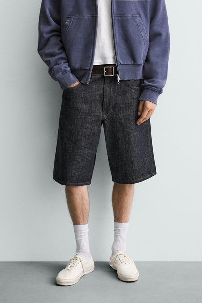 CALÇÕES BERMUDA DENIM BAGGY FIT