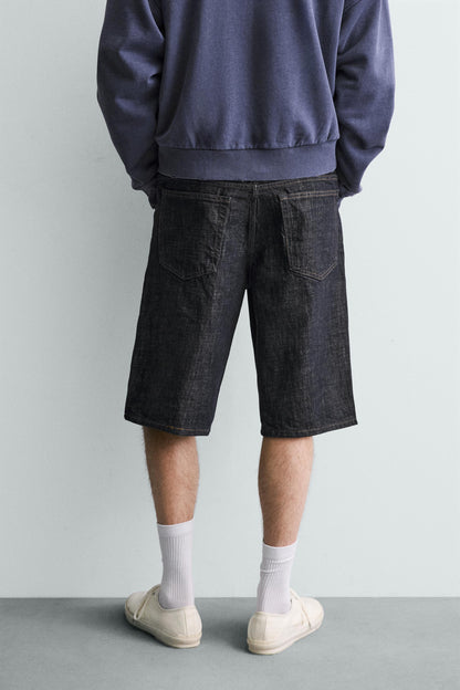 CALÇÕES BERMUDA DENIM BAGGY FIT