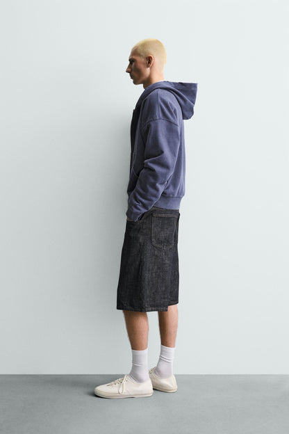 CALÇÕES BERMUDA DENIM BAGGY FIT