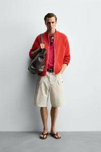SWEATSHIRT RELAX FIT COM ZIP EM CONTRASTE