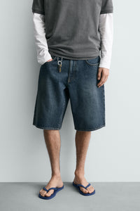 CALÇÕES BERMUDA DENIM BAGGY FIT