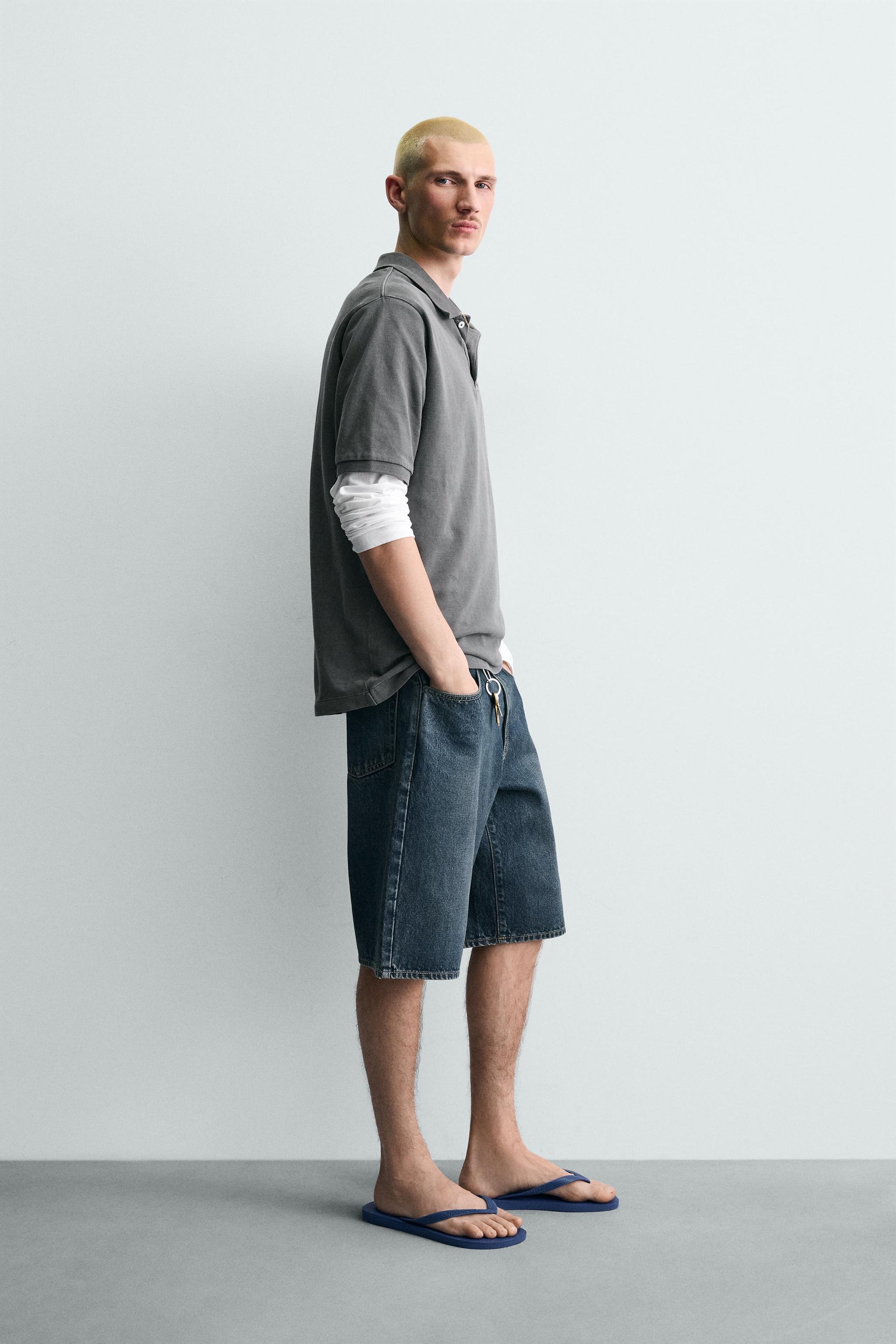 CALÇÕES BERMUDA DENIM BAGGY FIT