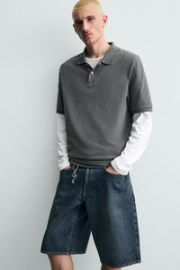 CALÇÕES BERMUDA DENIM BAGGY FIT
