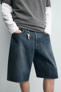 CALÇÕES BERMUDA DENIM BAGGY FIT
