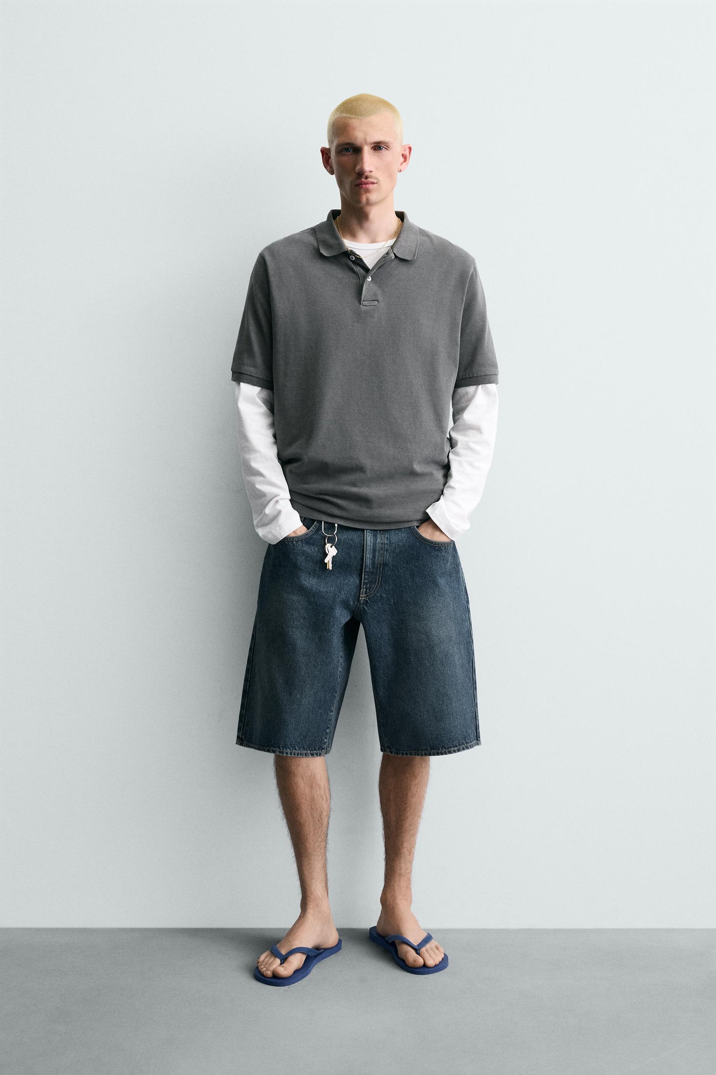 CALÇÕES BERMUDA DENIM BAGGY FIT