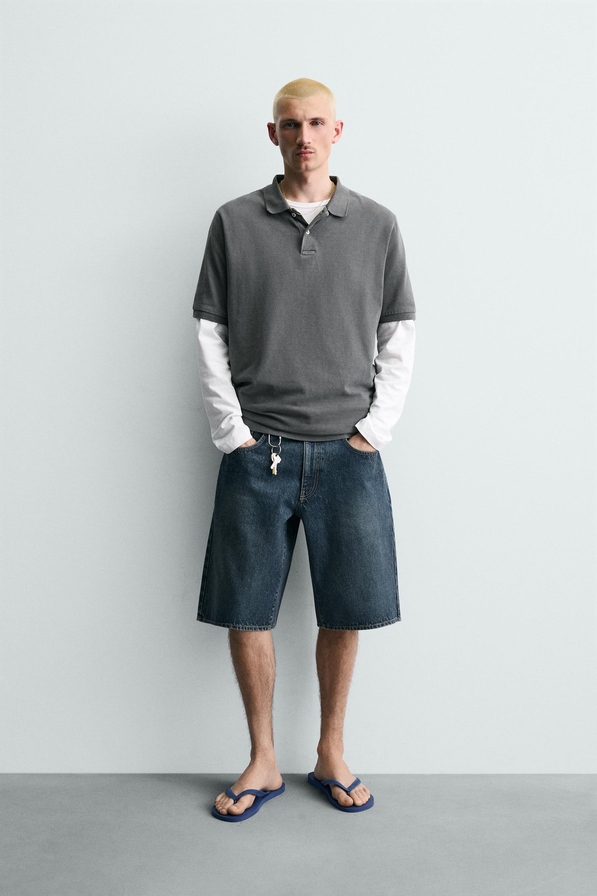 CALÇÕES BERMUDA DENIM BAGGY FIT