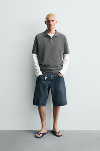 CALÇÕES BERMUDA DENIM BAGGY FIT
