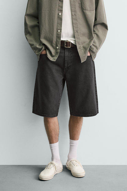 CALÇÕES BERMUDA DENIM BAGGY FIT