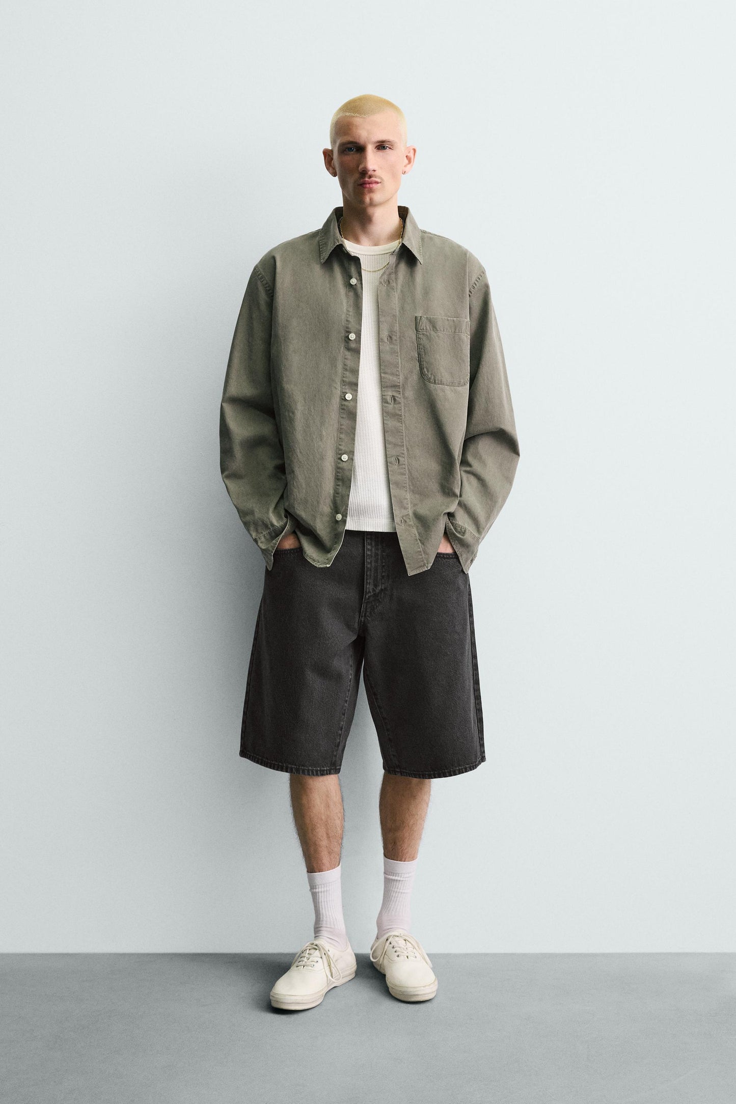 CALÇÕES BERMUDA DENIM BAGGY FIT